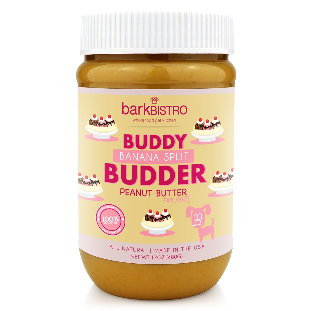 Banana Split Buddy Budder - 100% all natural dog peanut butter, Made in USA - Bark Bistro
