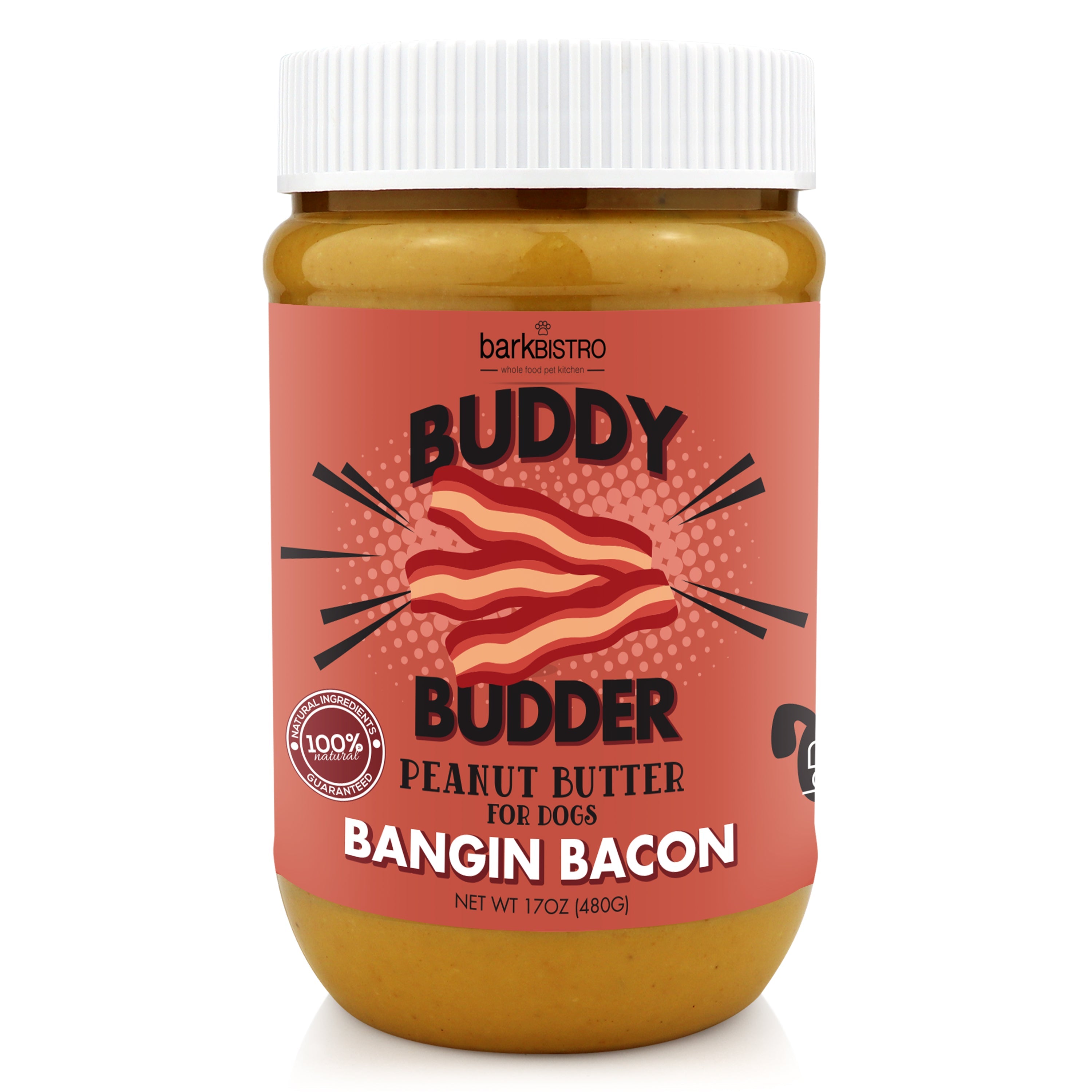 Bark Bistro Bangin Bacon Buddy Budder Dog Peanut Butter Treat