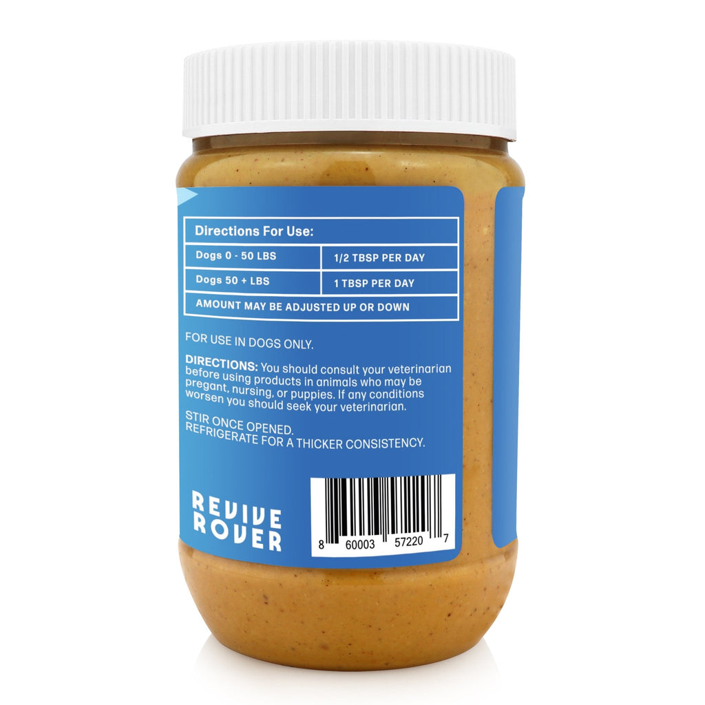 Bow-Wow Blueberry BUDDY BUDDER (prebiotic + probiotic)- 100% natural Dog Peanut Butter, Made in USA 17oz jar - Bark Bistro