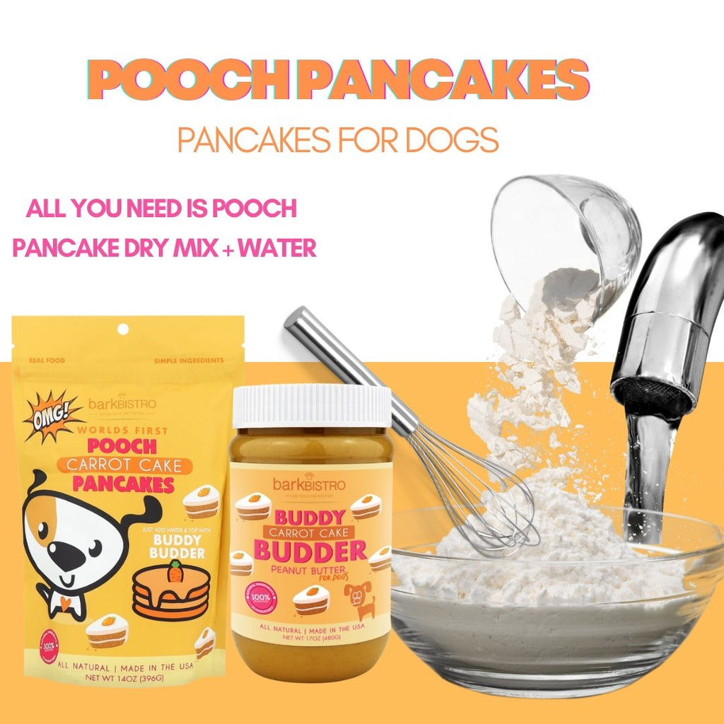 CARROT CAKE POOCH PANCAKES- 100% natural Dog Pancakes, Made in USA 14oz - Bark Bistro