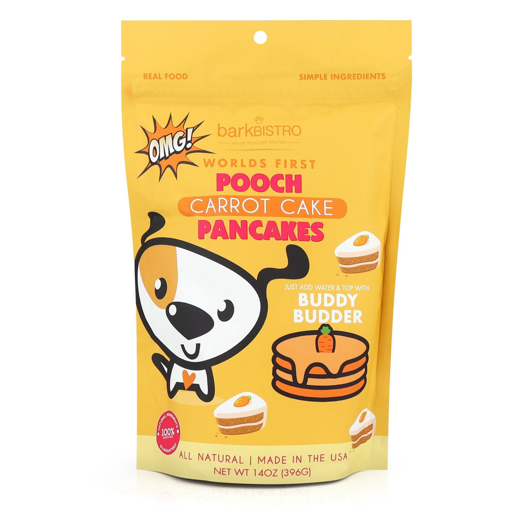 CARROT CAKE POOCH PANCAKES- 100% natural Dog Pancakes, Made in USA 14oz - Bark Bistro