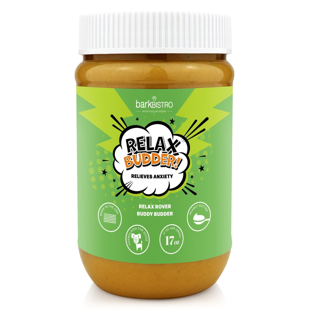 Relaxed Rover BUDDY BUDDER (Stress + Anxiety)- 100% natural Dog Peanut Butter, Made in USA 17oz - Bark Bistro